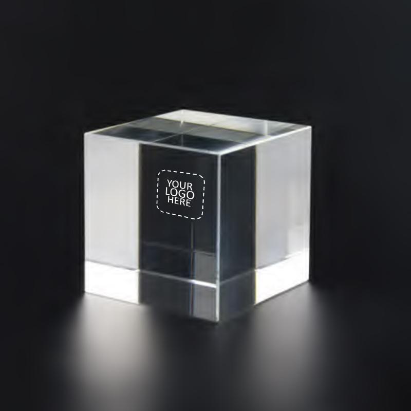 6*6*6 Cube Crystal Awards With Logo